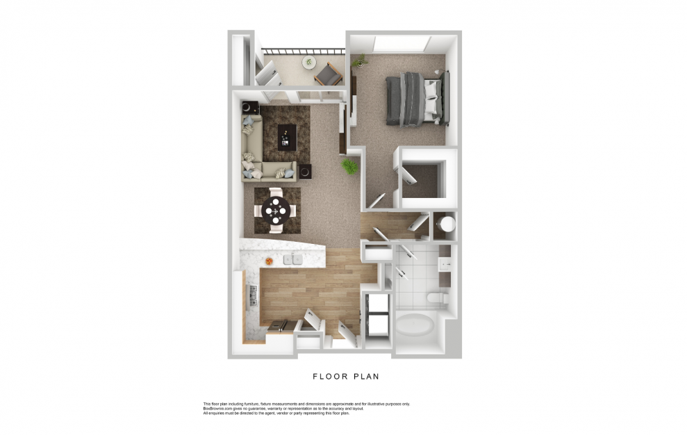 A2 - 1 bedroom floorplan layout with 1 bath and 822 to 822 square feet.